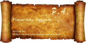 Poparadu Aggeus névjegykártya