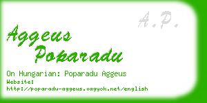 aggeus poparadu business card